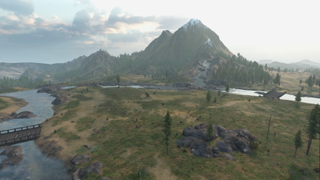 An image of the dynamic Battle Terrain system to be set up in a coming Mount and Blade 2 patch. It is An aerial shot of the two bridges from the strategic view, but on the battlefield level.