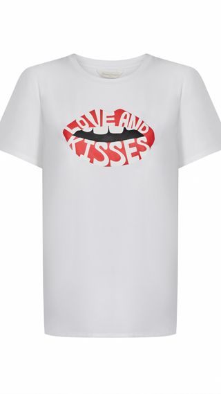 Dannii Minogue Love and Kisses logo T-shirt in white from QVC
