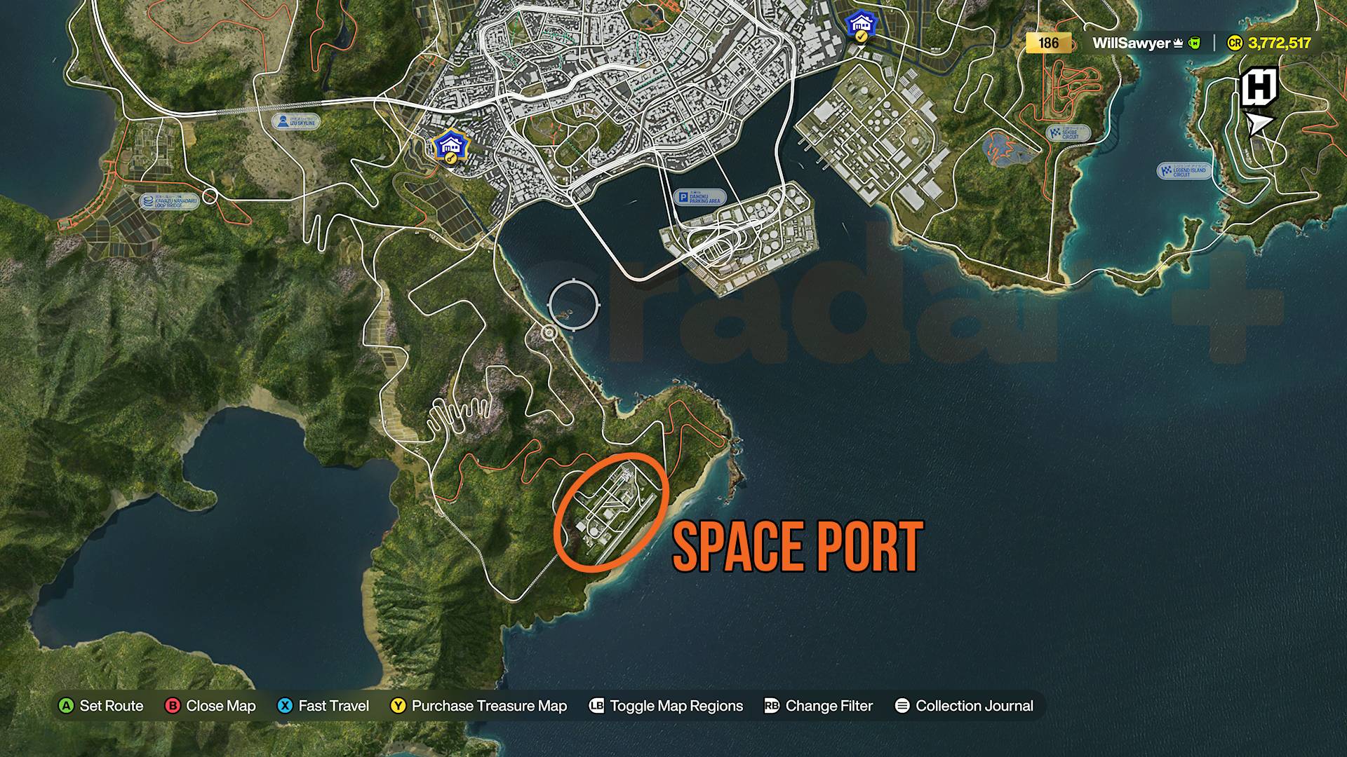 Forza Horizon 6 astrotoy photo challenge map of irokawa space port in the south