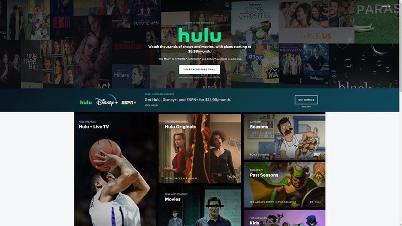 Hulu.com front page