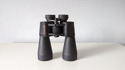 Front view of the binoculars on a white background