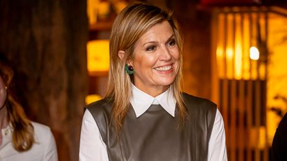 Queen Maxima of The Netherlands visits The Offline Club on November 3, 2025 in Amsterdam