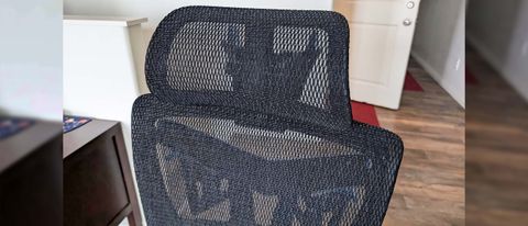 Closeup of the AndaSeat X-Air Pro Mesh&#039;s headrest.