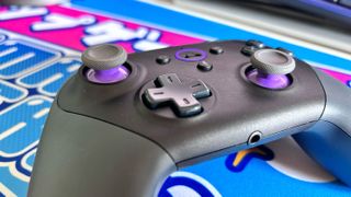A close-up shot of the D-pad of the Luna Wireless Controller.