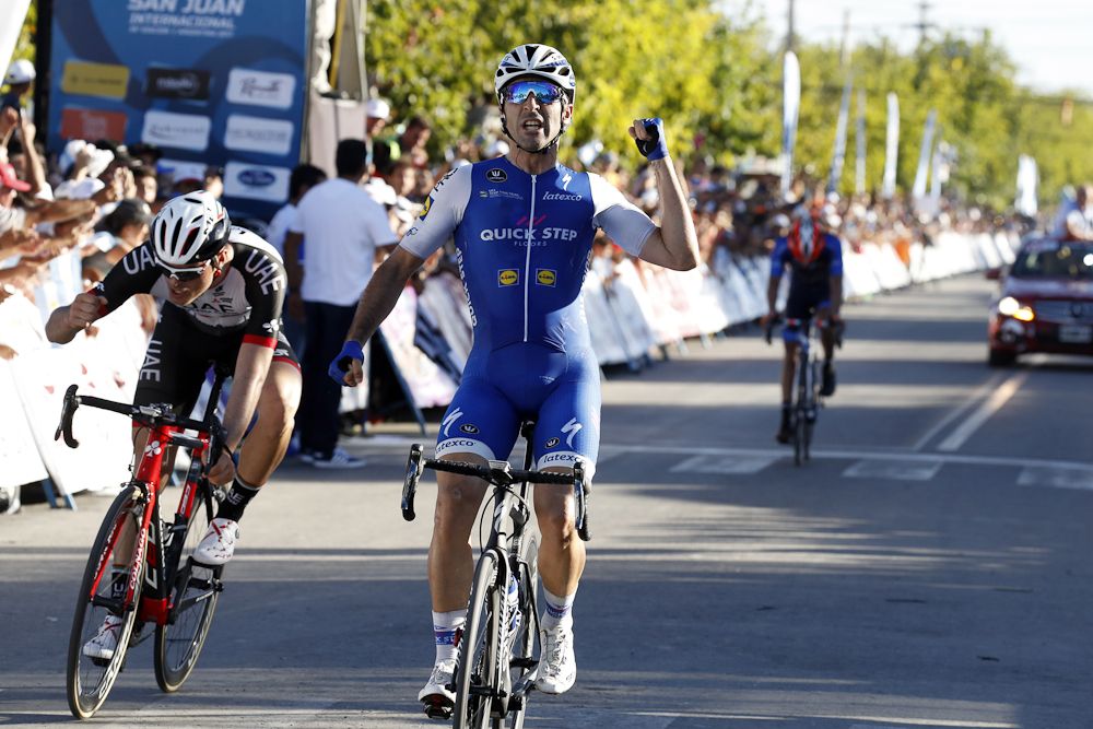 Oliviero Troia (UAE Abu Dhabi) finished second behind Maximiliano Richeze on stage 6 of the Vuelta a San Juan