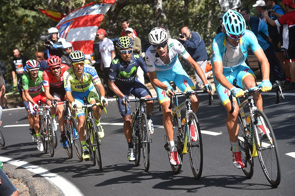 Fabio Aru and Astana attack during stage 20.