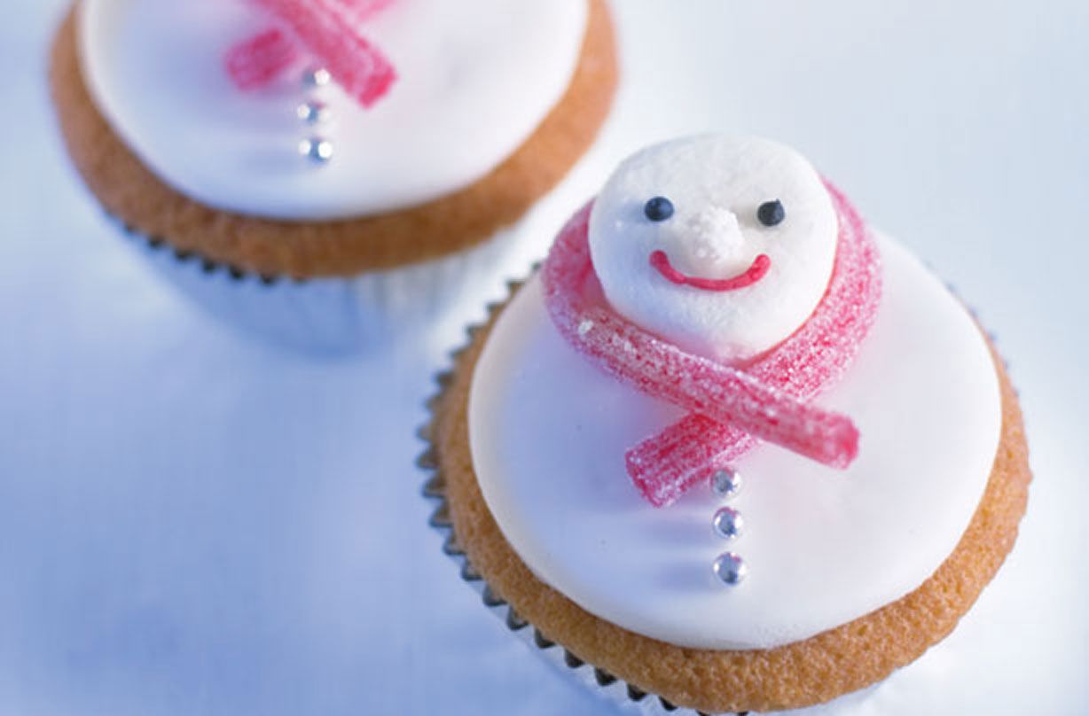 Snowmen cupcakes