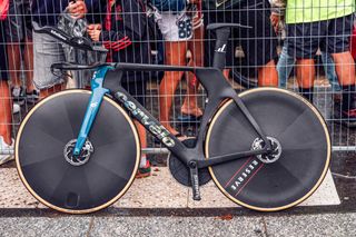 A picture of Van Aert's TT bike