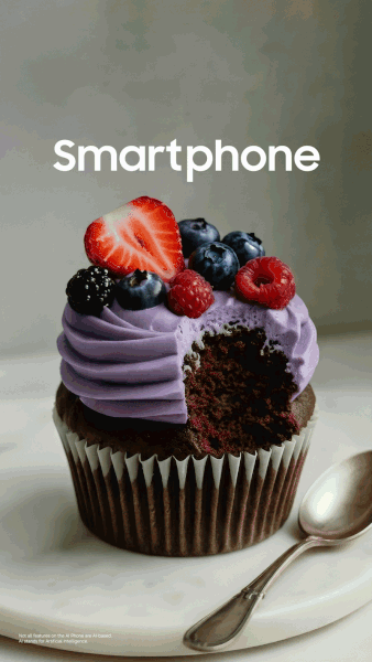 Samsung's AI-powered camera lets users "restore" pieces of a photo that were missing, such as a bite taken out of a cupcake.