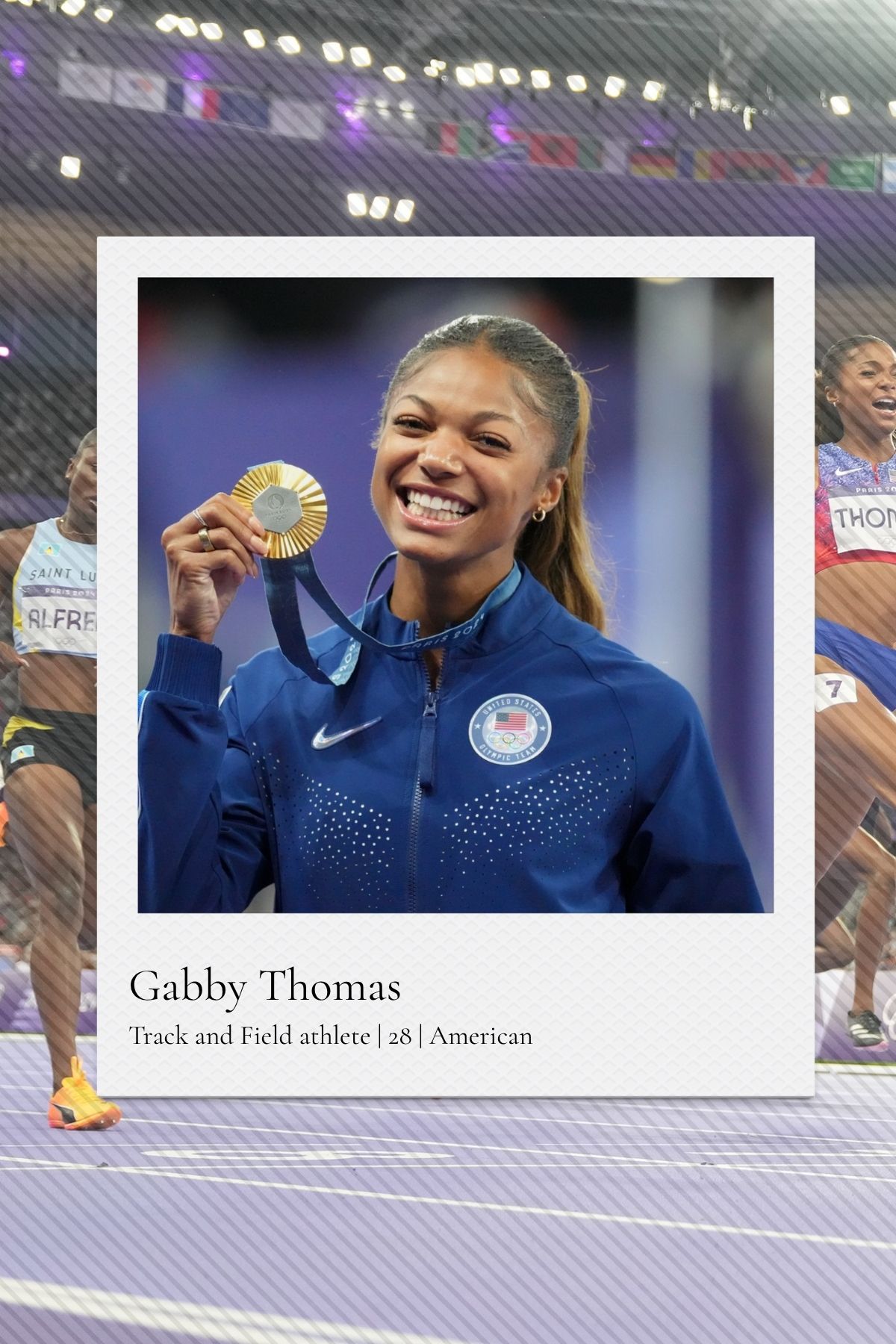 American track and field athlete Gabby Thomas