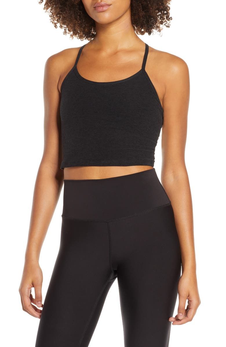 Space Dye Slim Racerback Crop Tank