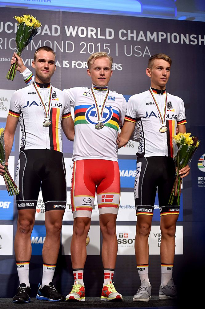 U23 time trial podium at the World Championships