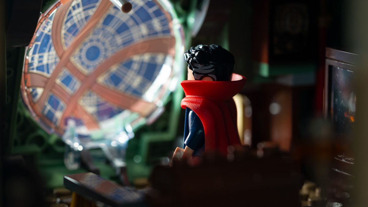 Doctor Strange looking out of the Window of the Worlds