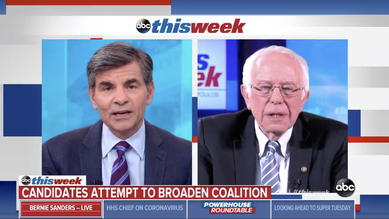 Bernie Sanders and George Stephanopoulos