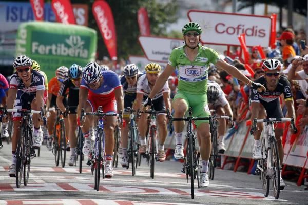 John Degenkolb (Argos-Shimano) wins his fourth stage of the 2012 Vuelta a Espana.