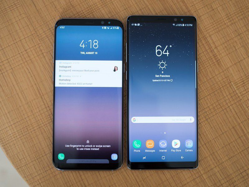 Galaxy Note 8 vs. Galaxy S8+