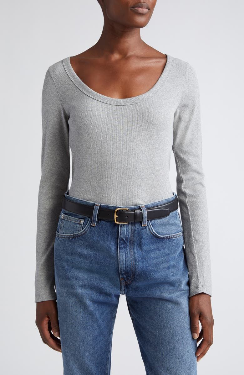 Classic Long Sleeve Stretch Organic Cotton Rib Top