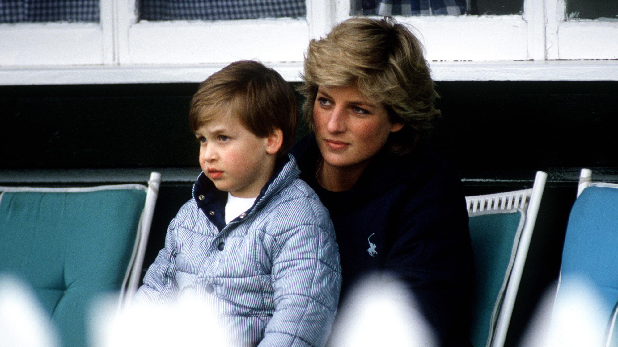 Princess Diana With Prince William Sitting On Her Lap At Polo.