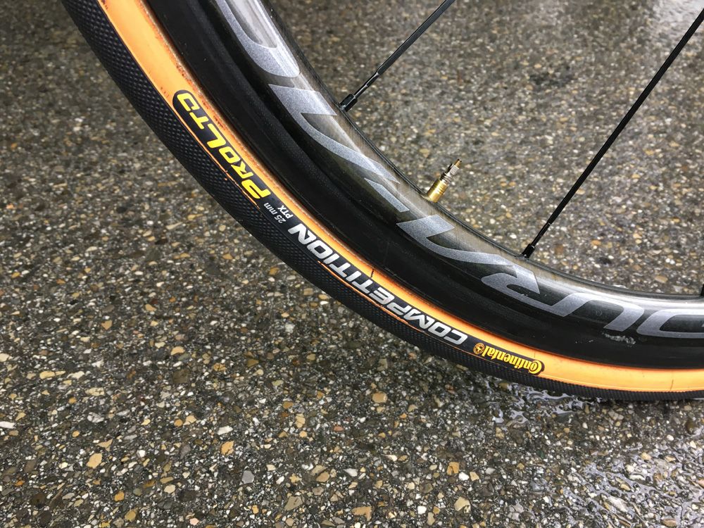 Luke Durbridge's bike had these special Continental tyres