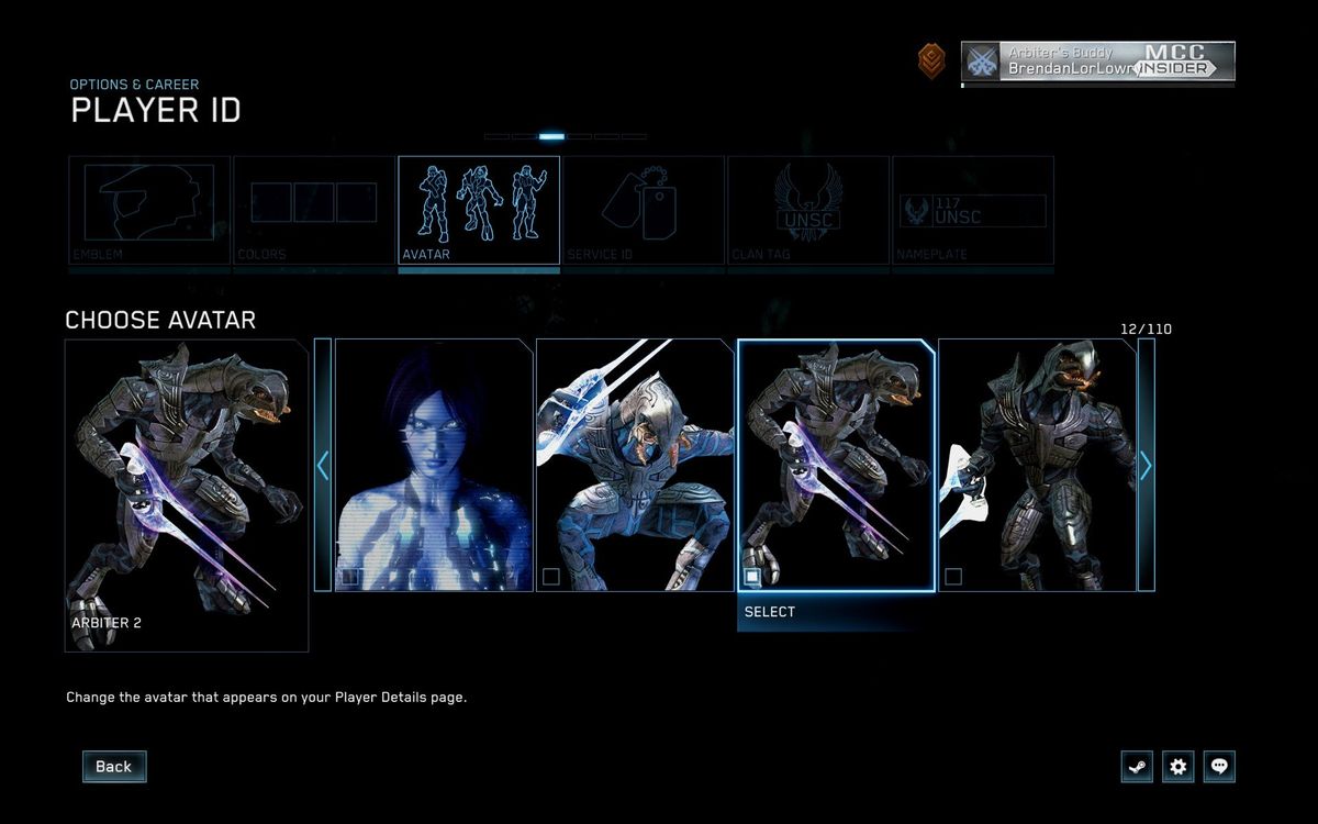 The UI in Halo: Reach on PC.
