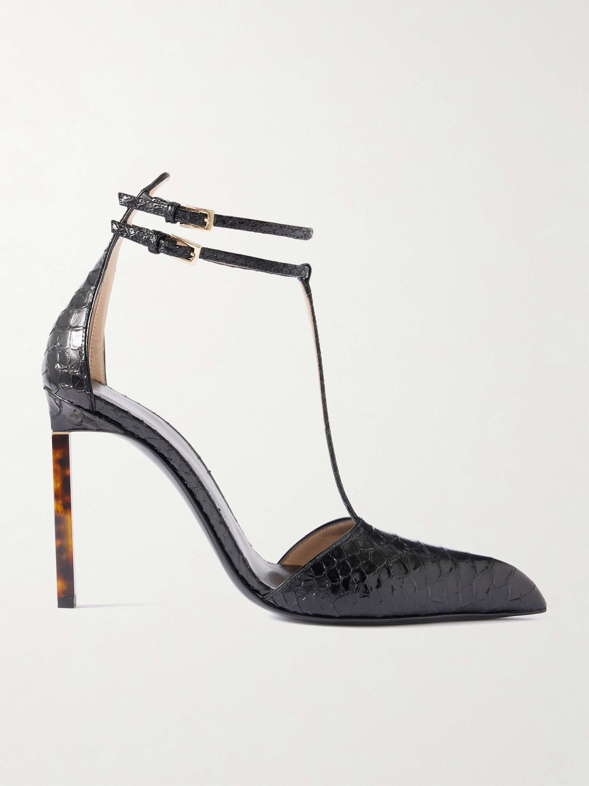 Snake-Effect Leather Pumps