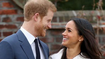 Prince Harry and Meghan Markle announcing their engagement