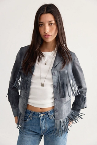 Jakett Annie Distressed Leather Jacket