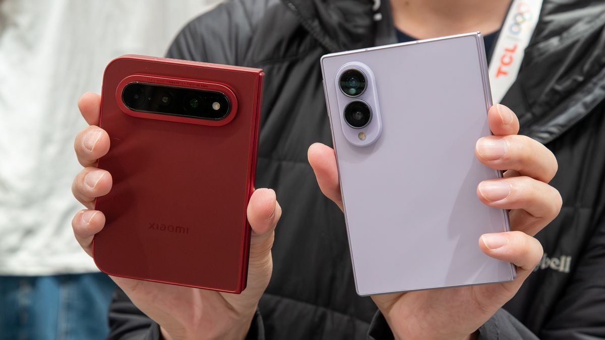 The Xiaomi 18 Fold next to the Galaxy Z Fold 8