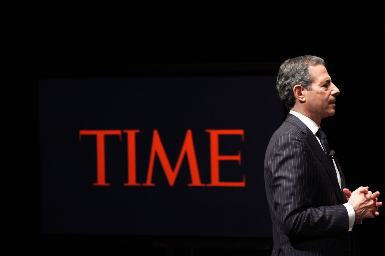 The TIME logo at the Time &amp;amp; Life building in 2010