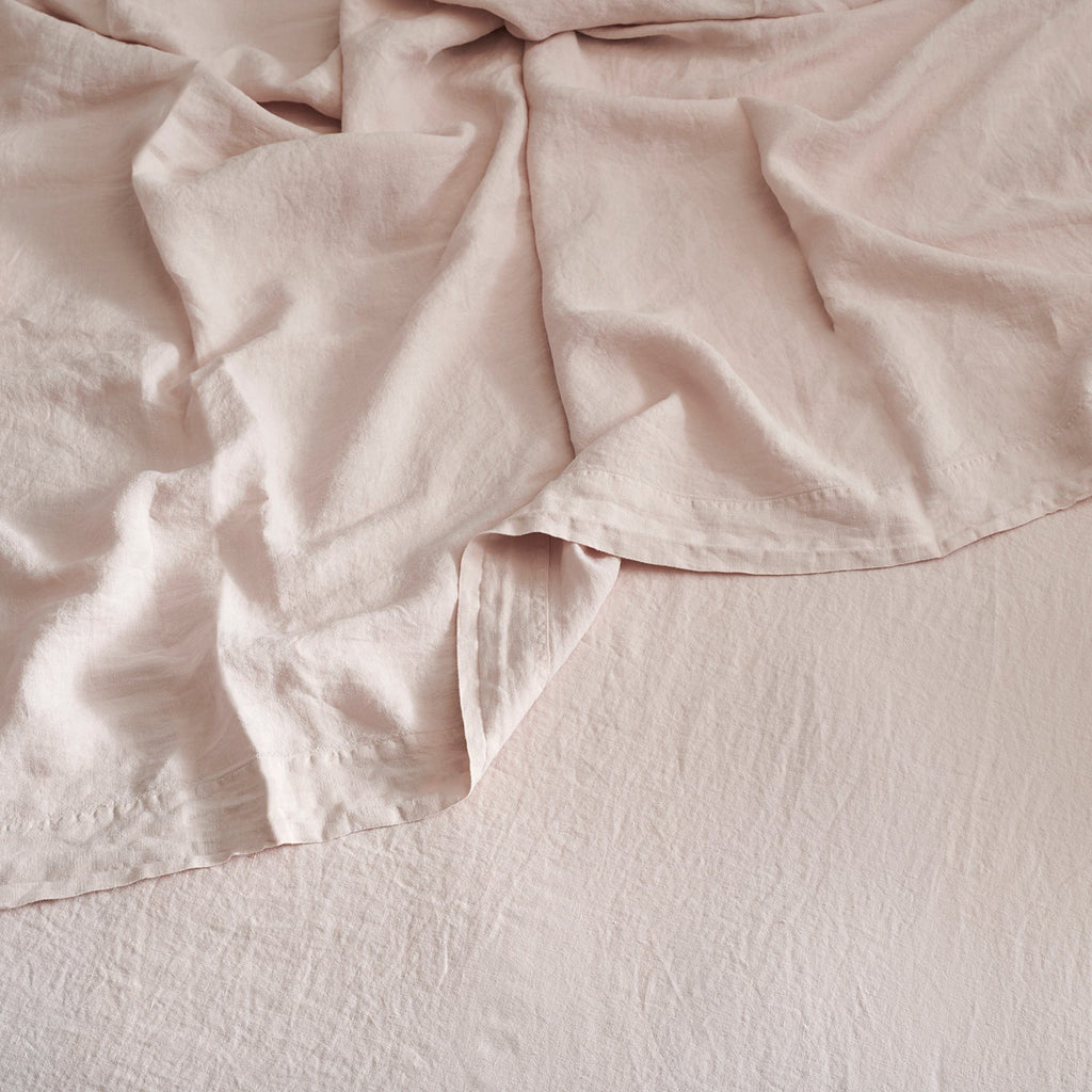 Linen Flat Sheet - Rose