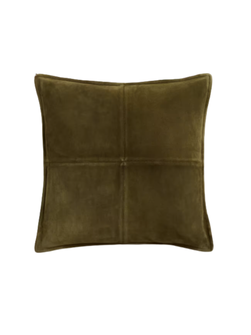 Pieced Suede Pillow Cover 
