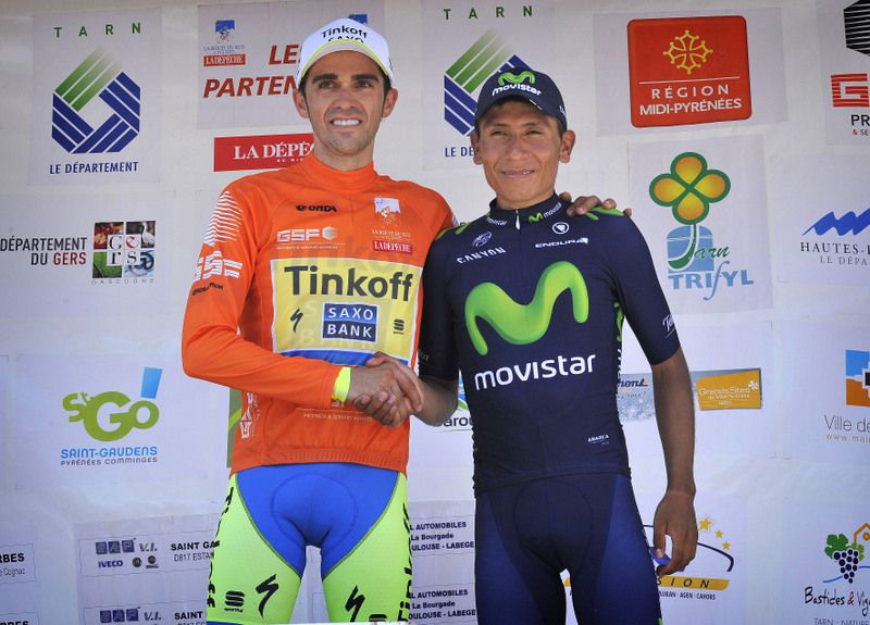 Alberto Contador (Tinkoff-Saxo) and Nairo Quintana (Movistar)