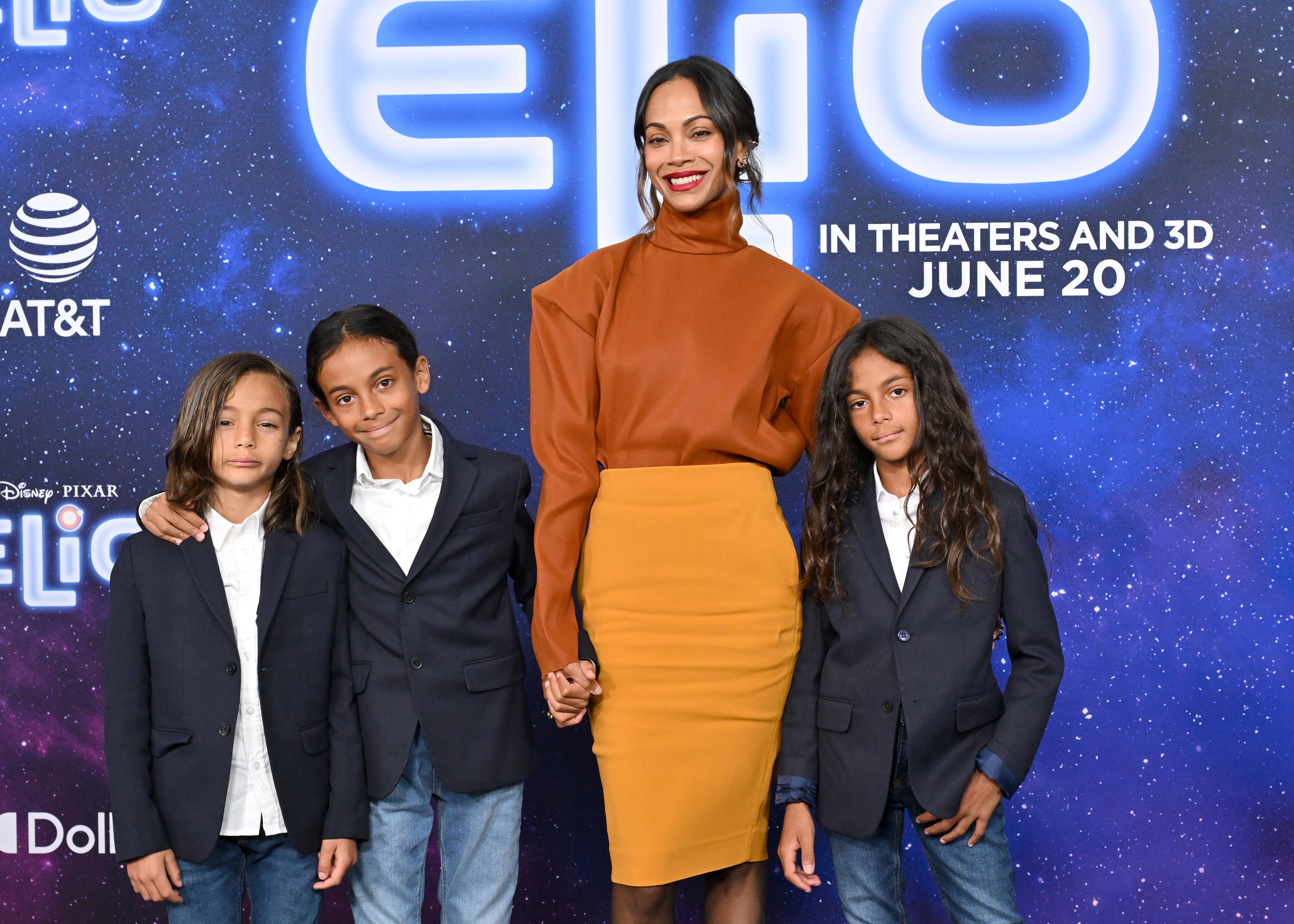 kid - Zoe Salda&amp;ntilde;a and sons Cy, Bowie and Zen