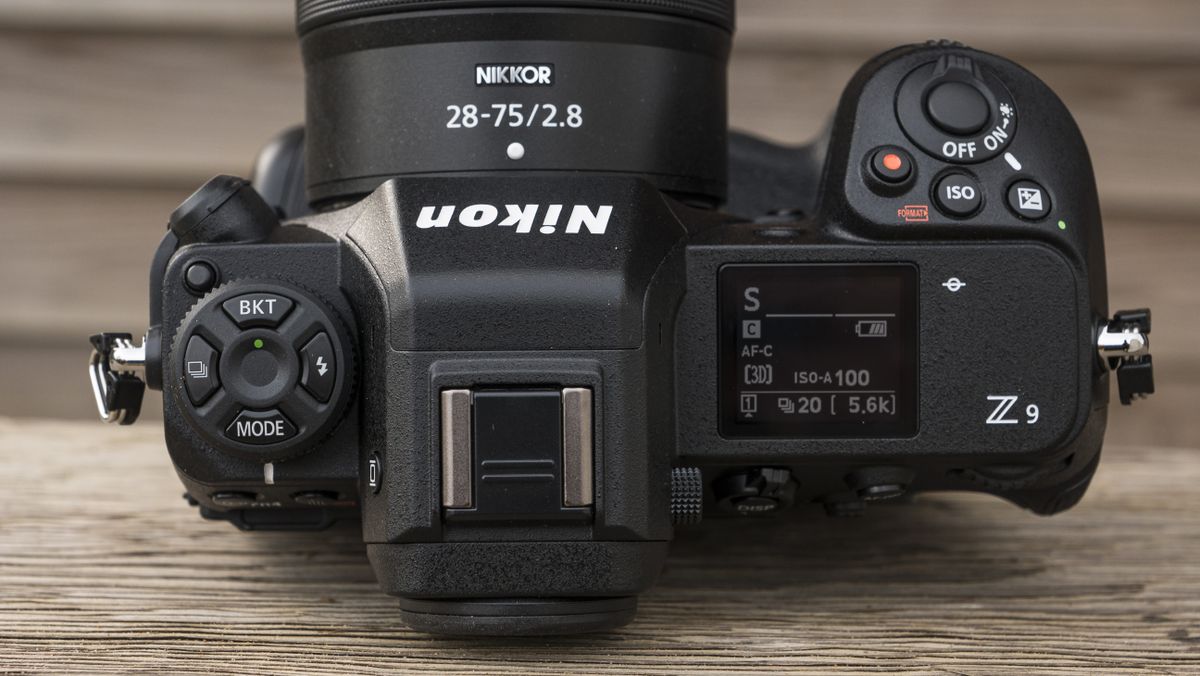 The Nikon Z9 camera on a wooden table