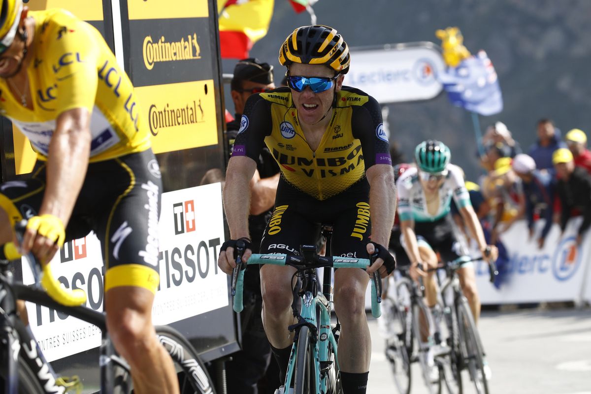 Steven Kruijswijk finishes third on the Tourmalet
