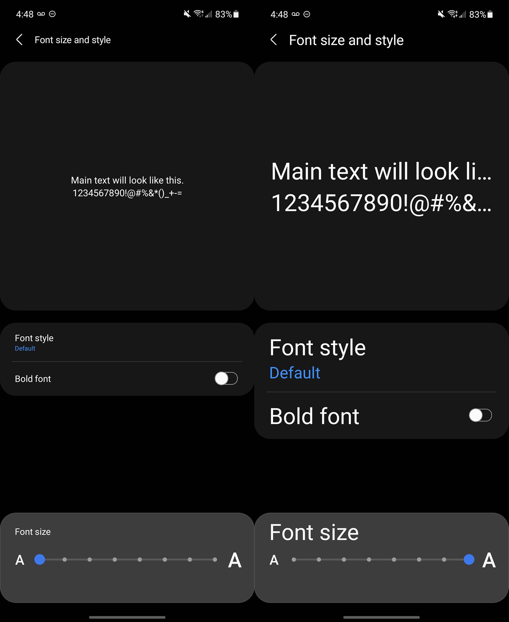 Samsung Galaxy Z Flip 3 Display Font Settings