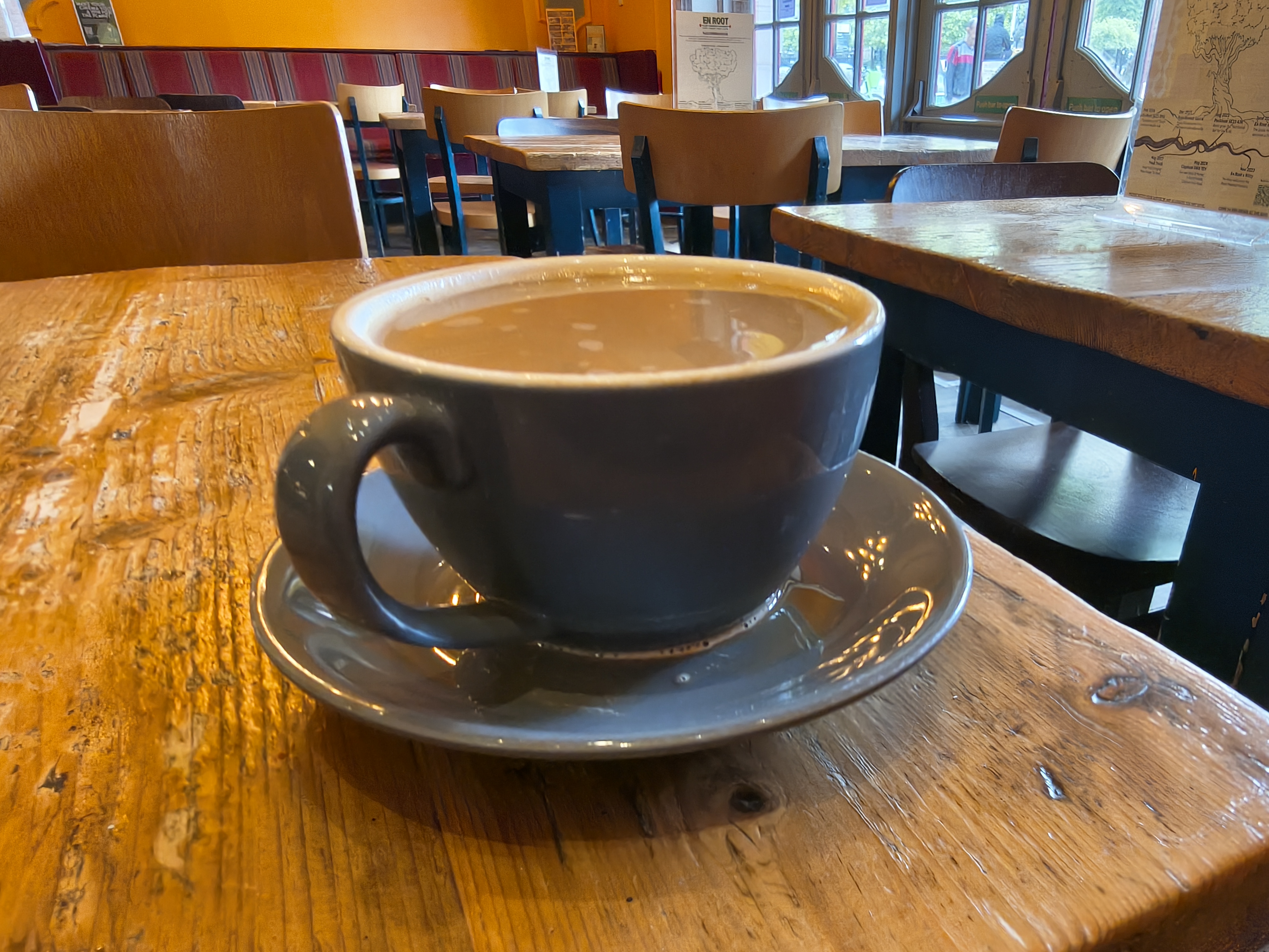 A test picture taken on the Motorola Edge 60 Pro of a cup of coffee.