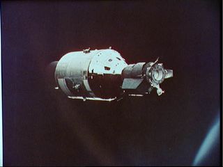 Apollo Spacecraft as Seen from Soyuz Spacecraft