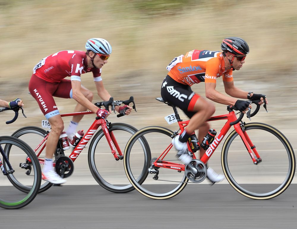 Richie Porte in the ochre jersey