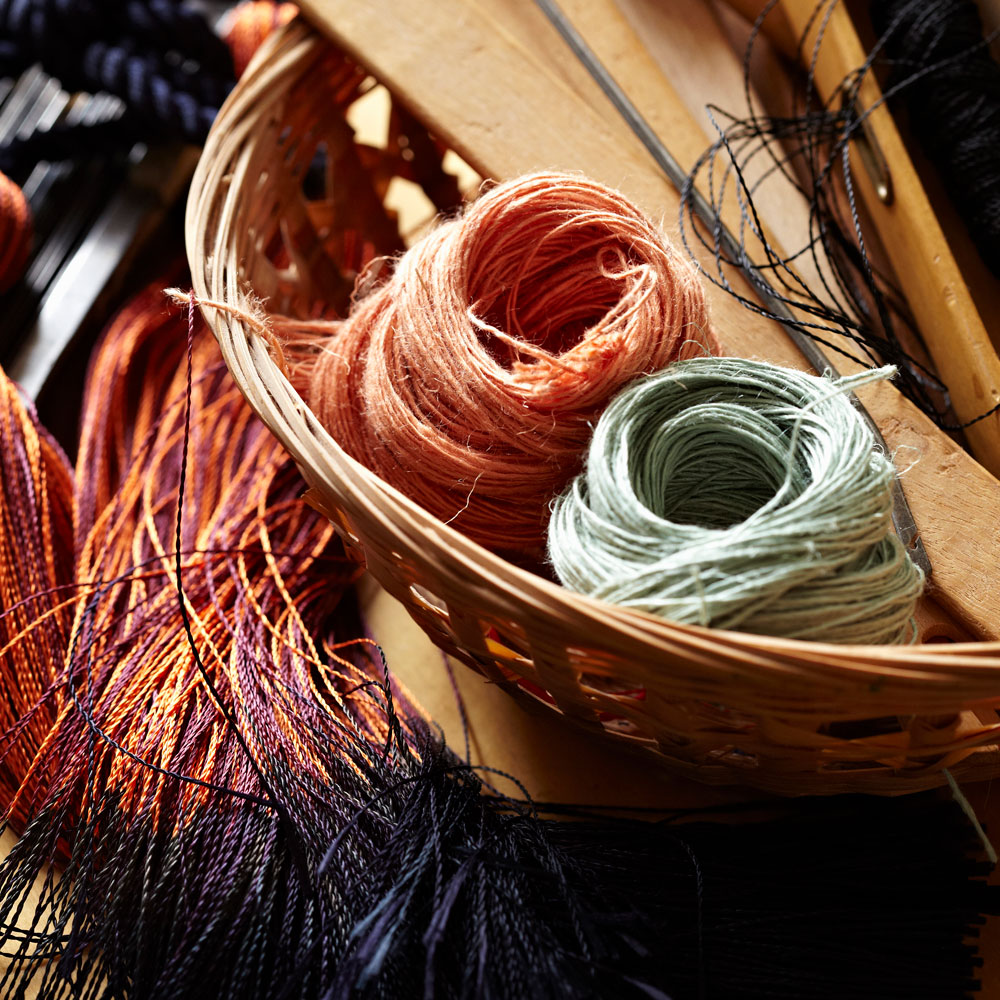 thread spool with niddle and basket