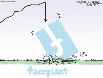 Editorial cartoon U.S. Facebook faceplant stock drop