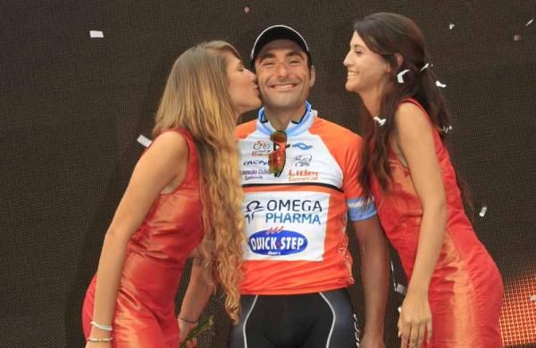 Francesco Chicchi (Omega Pharma - QuickStep) in the leader's jersey