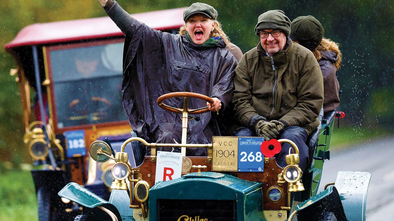 London to Brighton car race 2022 in the rain