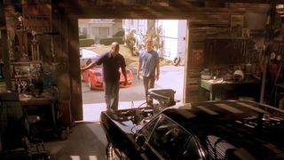Dom and Brian check out Dom's 1970 Dodge Charger in The Fast and the Furious