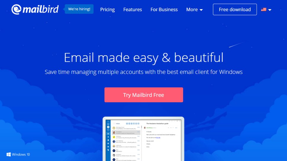 Website screenshot for Mailbird