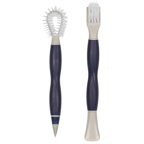 Beldray La030124feu7 Deep Clean Dual-Sided Detail Brushes &amp;ndash; Brush Head for Scrubbing, Oval Flexible Brush Head for Hard-To-Reach Areas, Rubber Heads for Scratch-Free Deep Cleaning, Non-Slip Handle