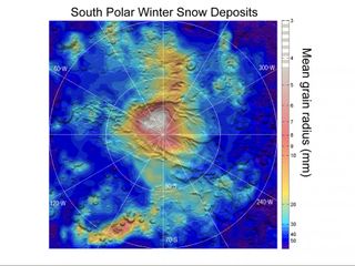 NASA's Mars Reconnaissance Orbiter detected carbon-dioxide snow clouds on Mars.