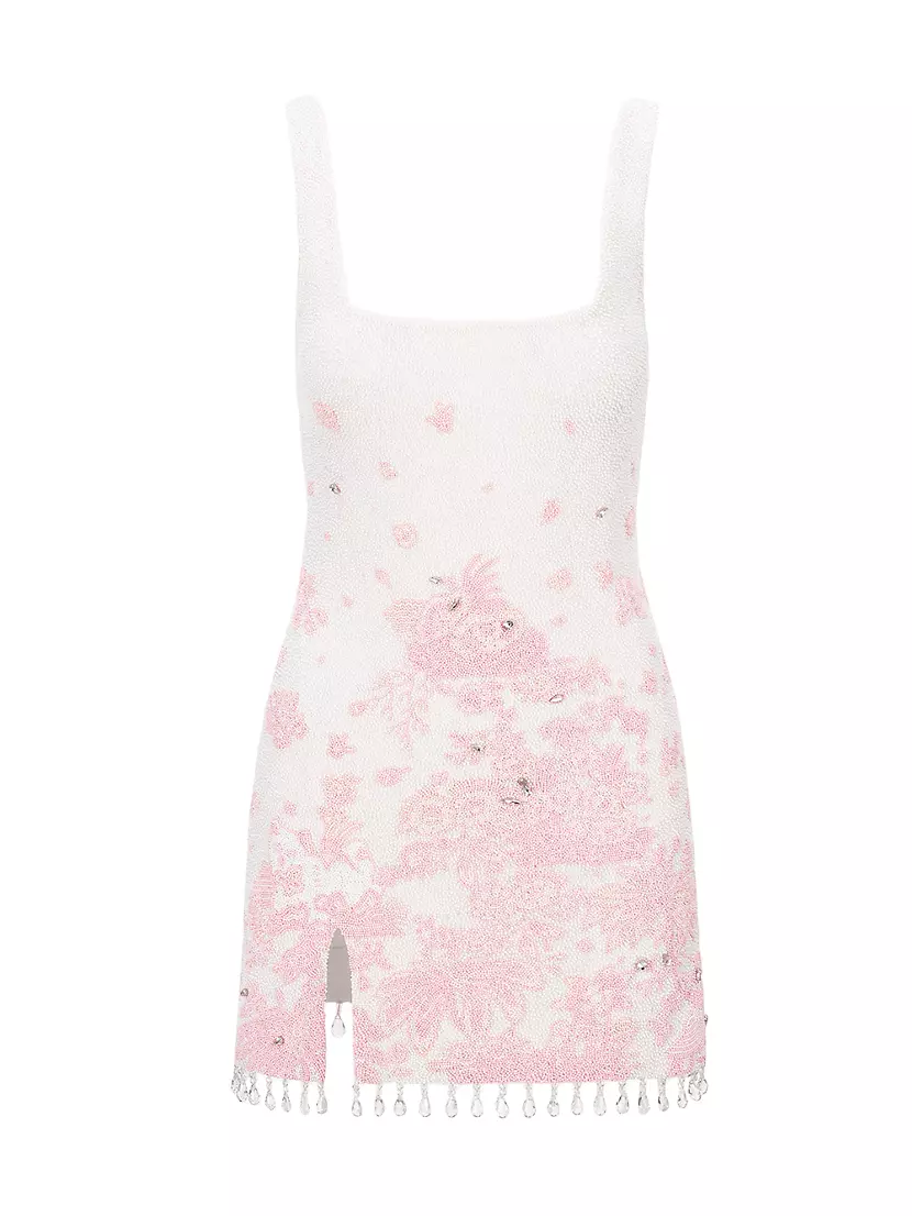 Le Sable Floral Beaded Minidress