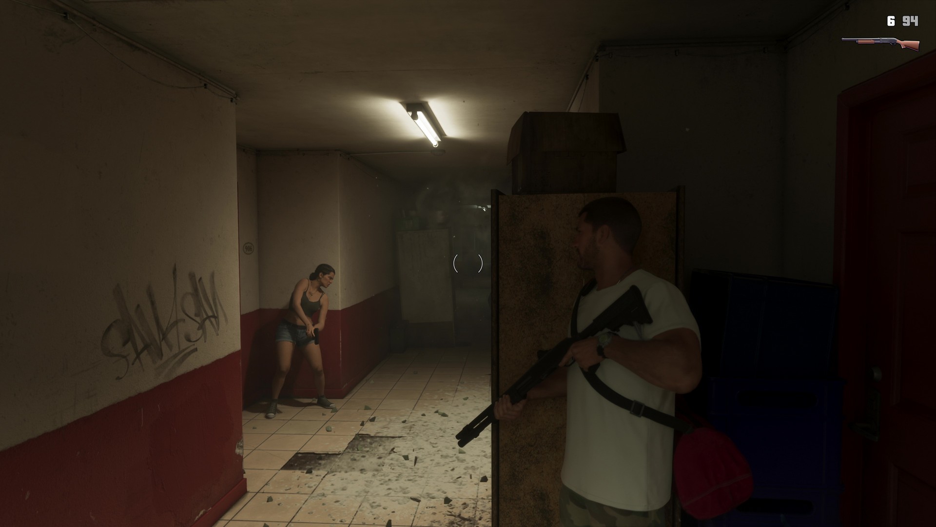 Jason takes cover as Lucia pushes forward, from the GTA 6 extended look