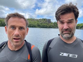 Jason Fox with Rob Delaney during Foxy's Channel 4 challenge.